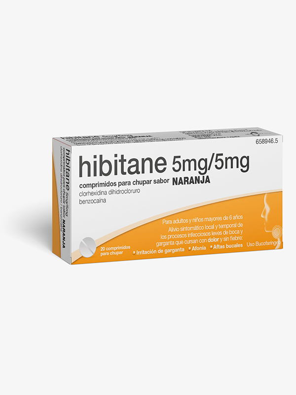 ERN Hibitane 20 comprimidos para chupar naranja Faringe ERN Hibitane 20 comprimidos para chupar naranja Faringe